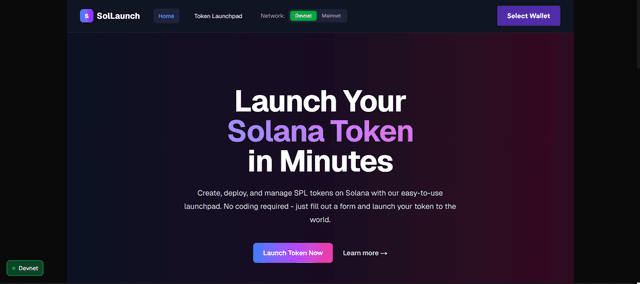 SolLaunch - Solana Token Launchpad
